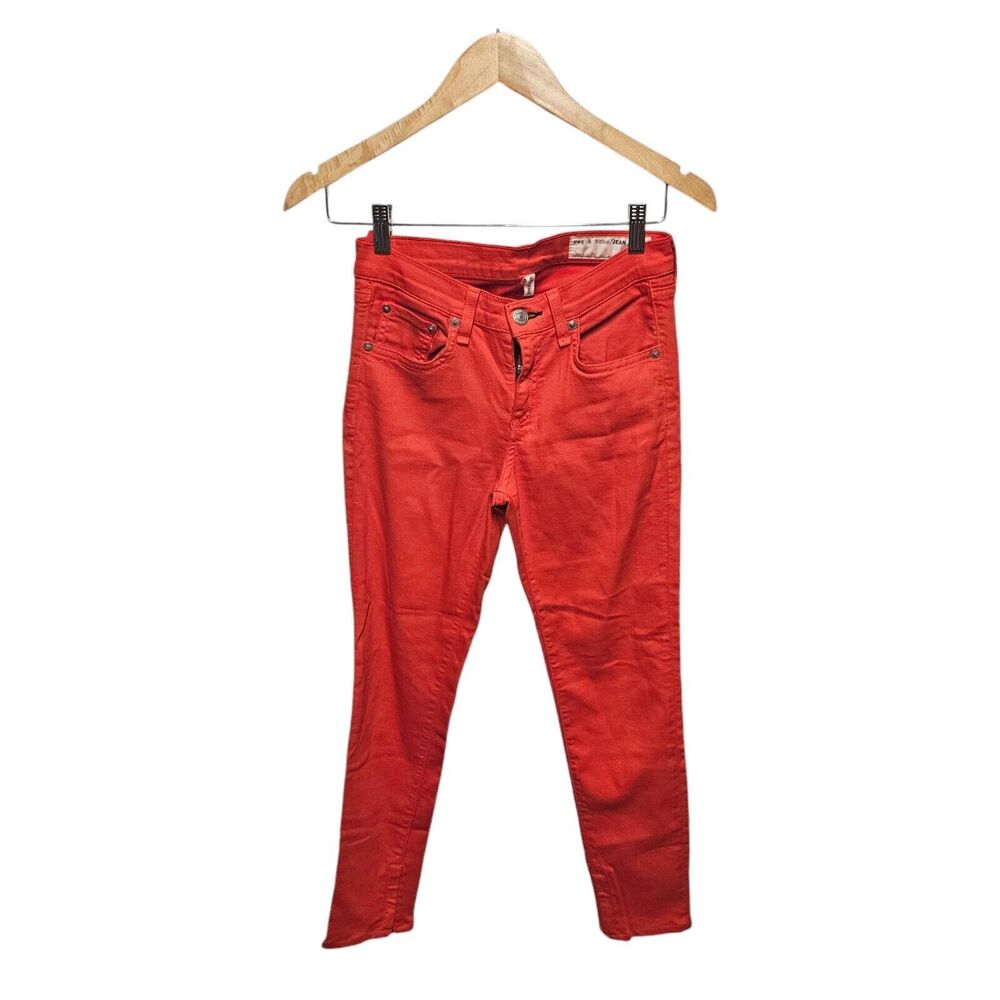 RAG‎ & BONE Zipper Capri Pants Jeans Zipper Ankles Orange Size 25